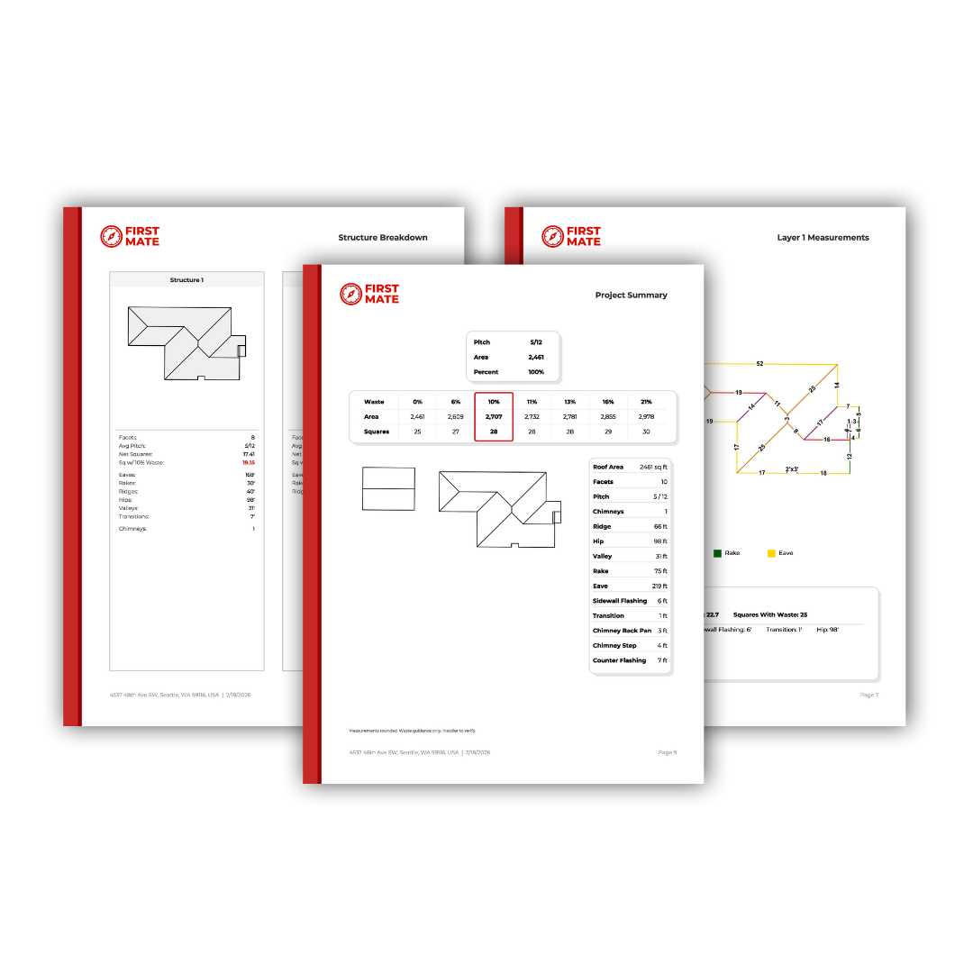 Sample Roof Measurement Report Pages